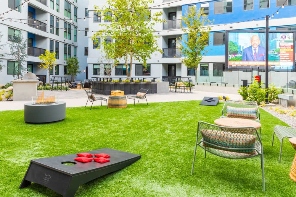 Outdoor game lawn at Reno Experience District in Reno, Nevada