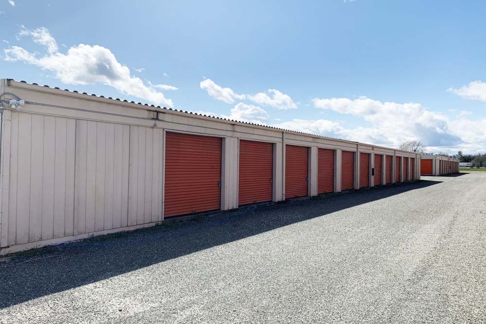 Wide driveways at South Main Mini Storage in Red Bluff, California