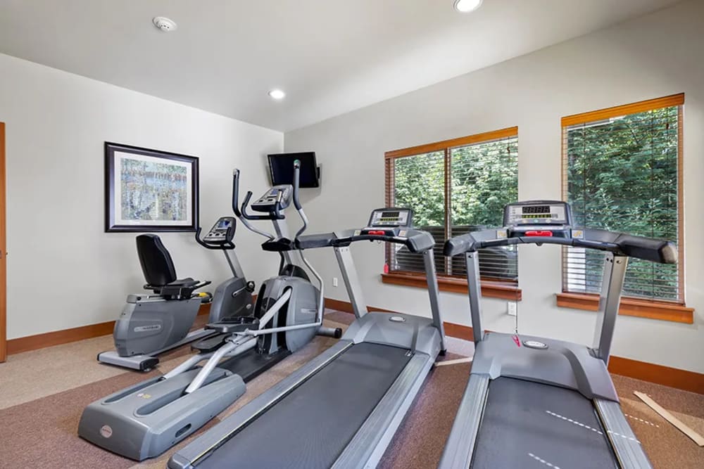 Treadmills in the gym at Yauger Park Villas in Olympia, Washington
