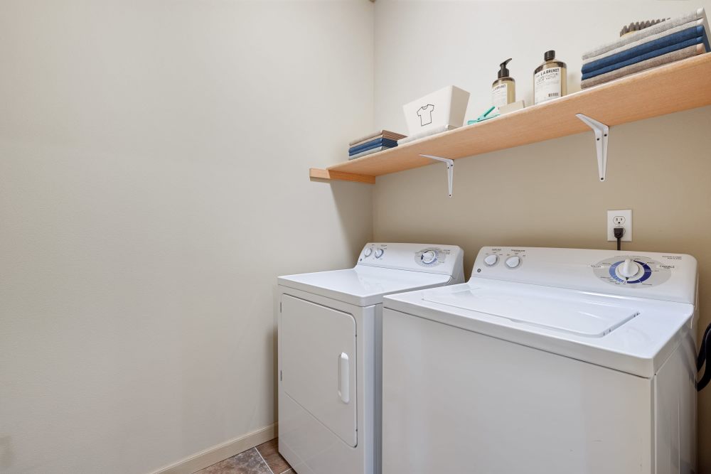 In-home washer and dryer at Yauger Park Villas in Olympia, Washington