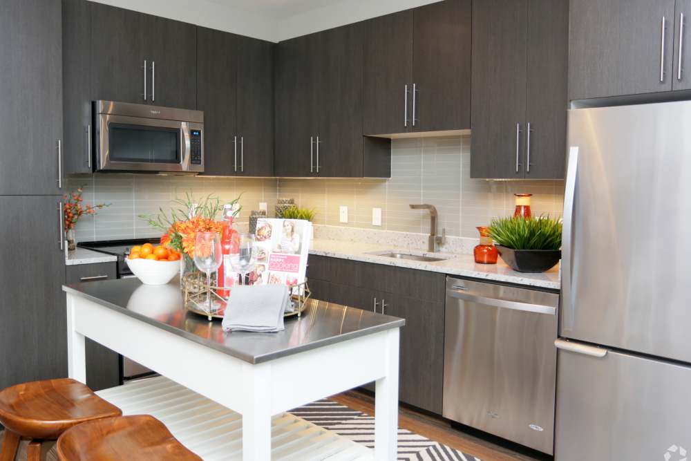 Grey counter in a home at Discovery Square in Herndon, Virginia