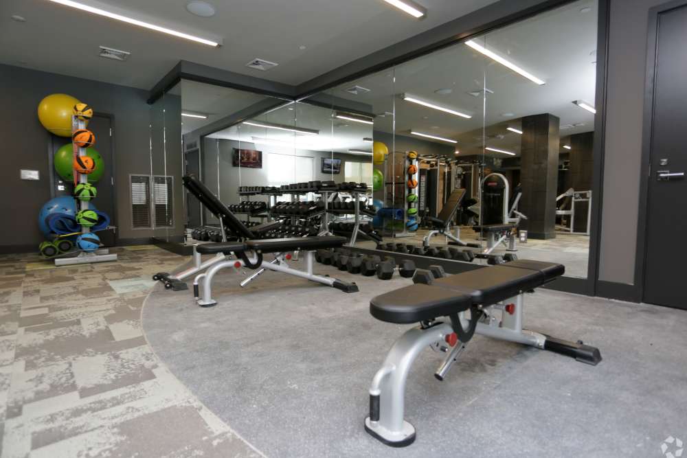 Weight rack at Discovery Square in Herndon, Virginia