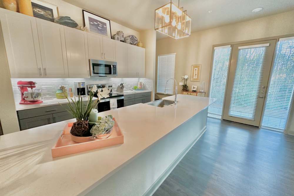 Community kitchen at Watermere at Round Rock in Round Rock, Texas