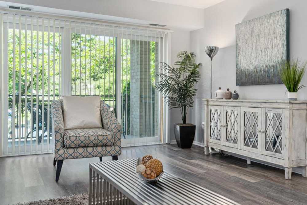 Large sitting chair in a home at South Port in Alexandria, Virginia