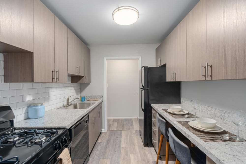 Model homes in unit kitchen at Montgomery Club in Gaithersburg, Maryland