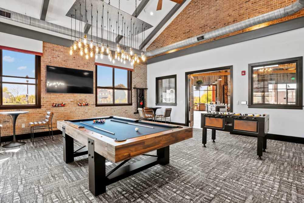 Pool table at Upper East in Frederick, Maryland