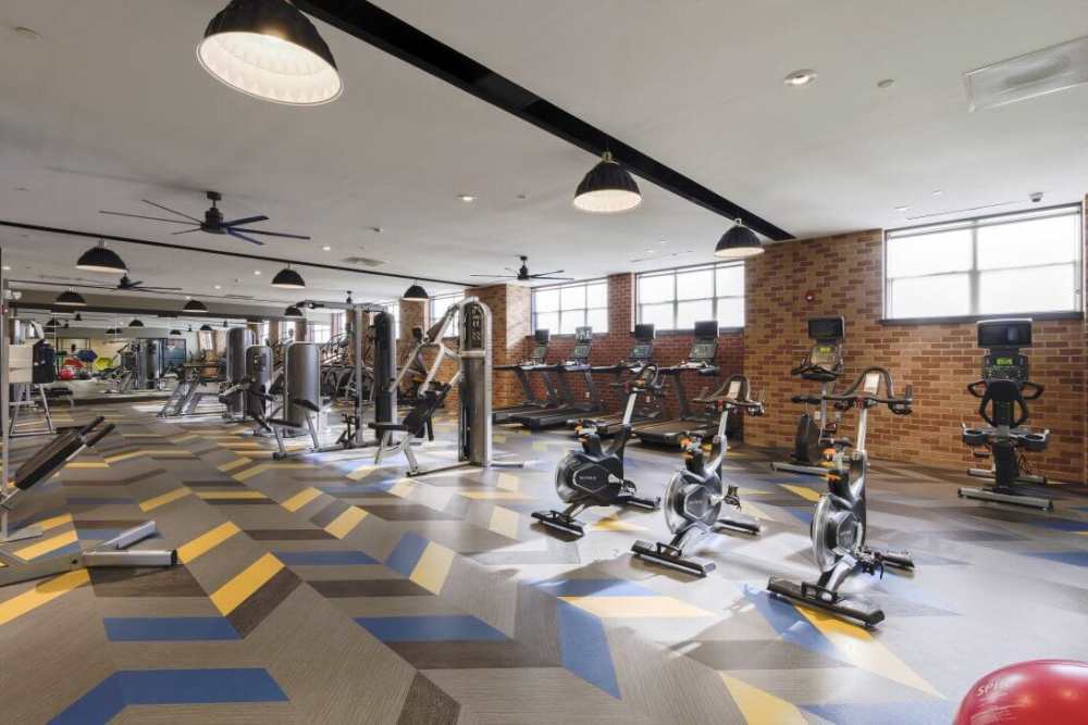 Fitness center at Lync At Alterra in Hyattsville, Maryland