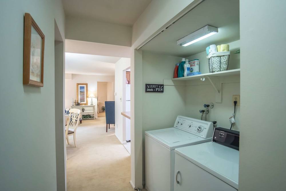 Washer and dryer at Hunt Club Apartments in Cockeysville, Maryland