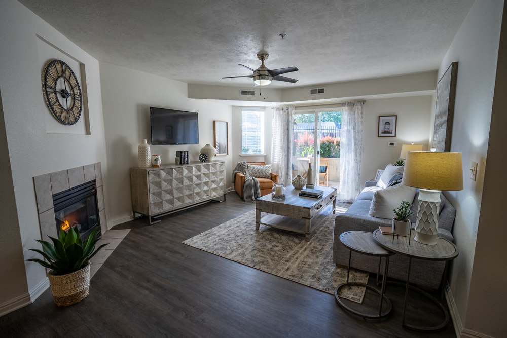 Large open living space at The Falls at Canyon Rim in South Ogden, Utah