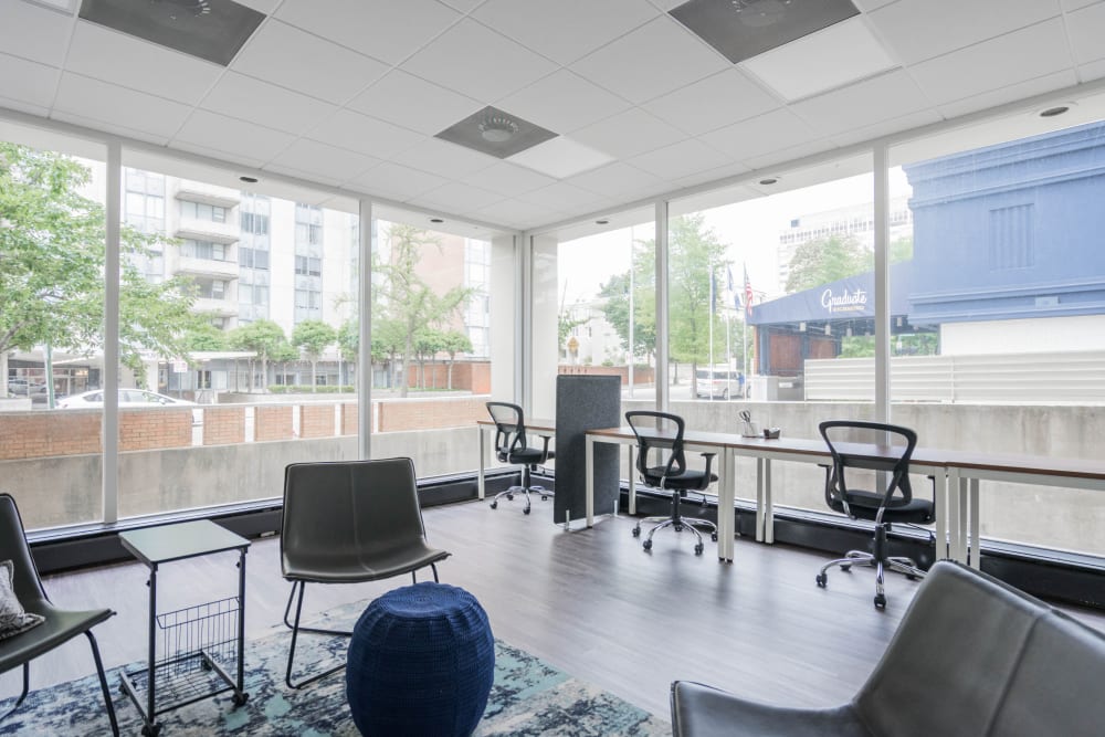 Get productive in the co-working space at The Towers on Franklin in Richmond, Virginia