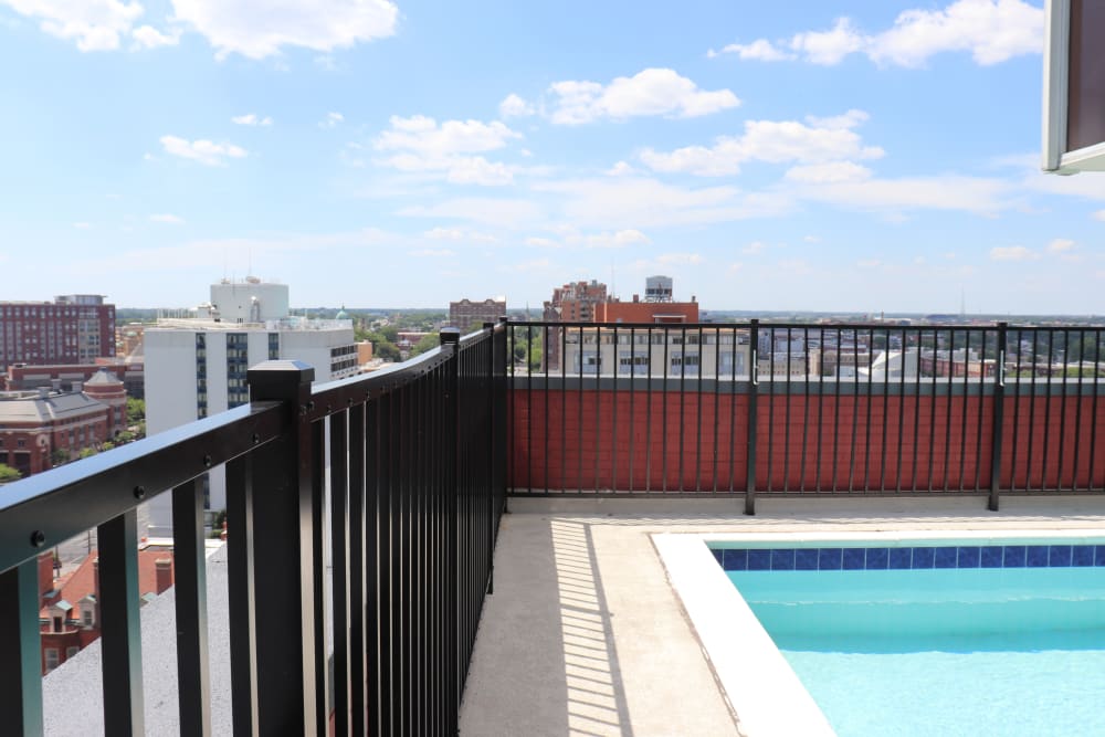 Pool with a rooftop view at The Towers on Franklin in Richmond, Virginia