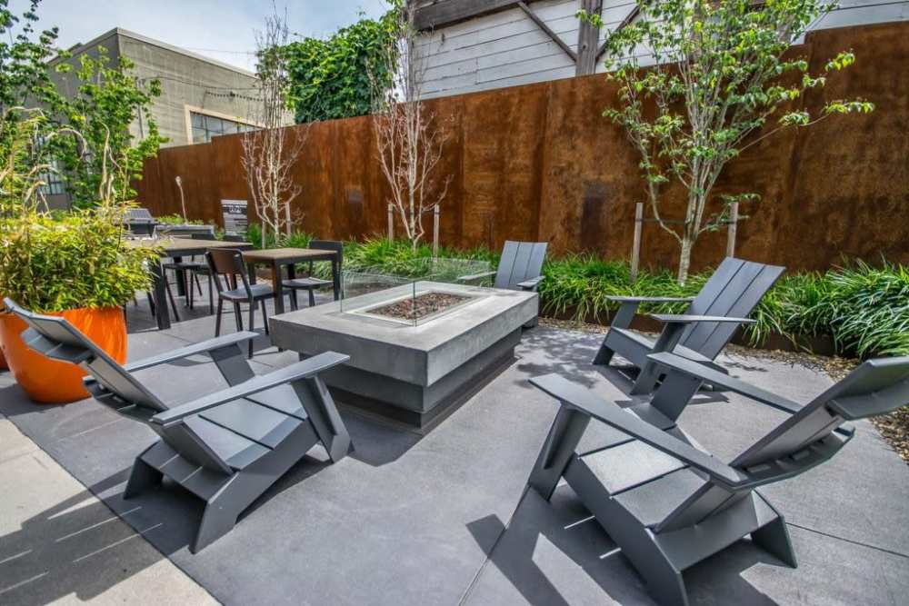 Outdoor gathering space at Uptown NW Collection in Portland, Oregon