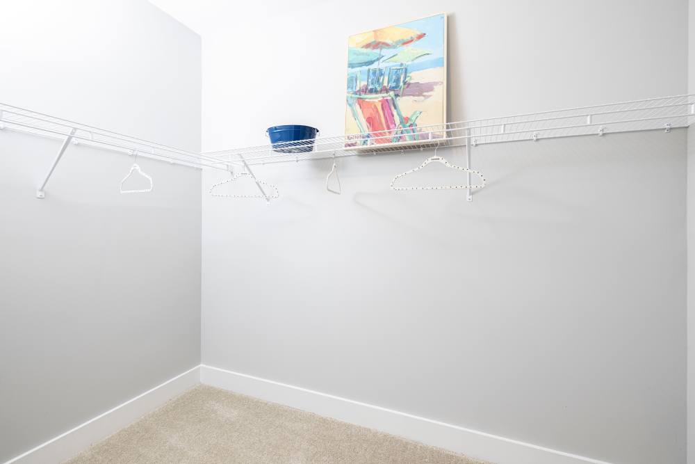 Large walk-in closet in a model home at Park Circle Village in North Charleston, South Carolina