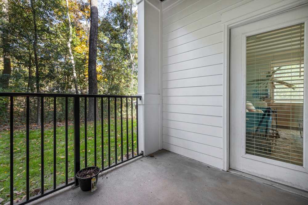 Private patio in a model home at Park Circle Village in North Charleston, South Carolina