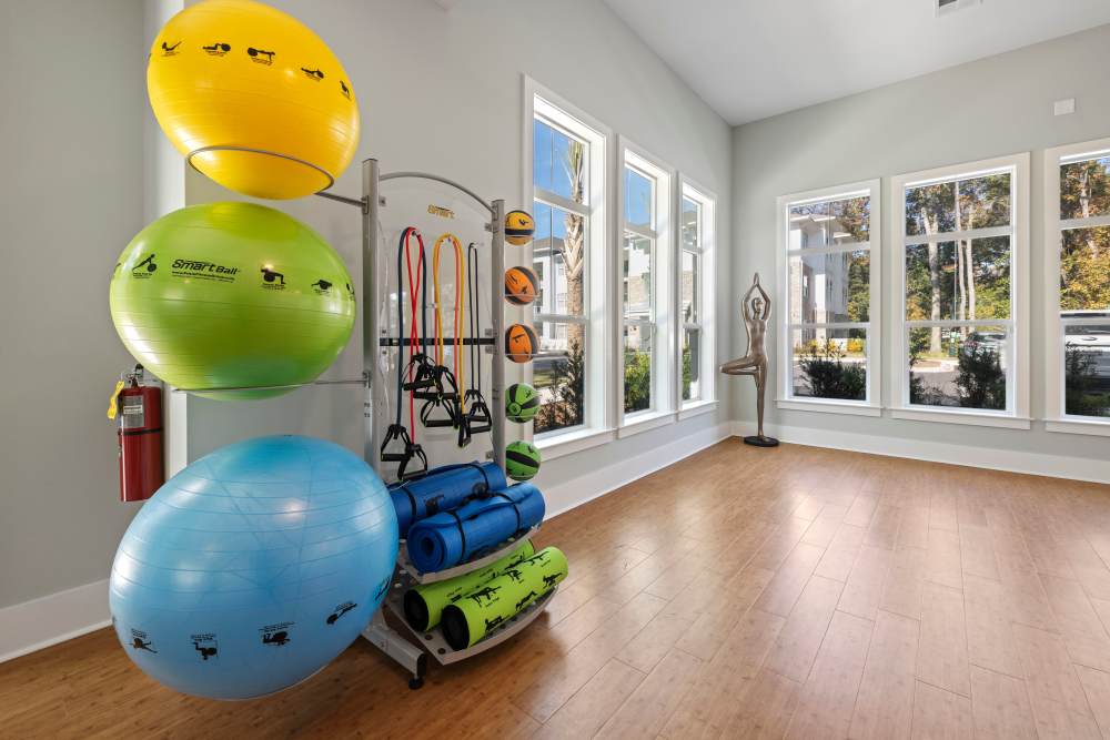 Yoga equipment at Park Circle Village in North Charleston, South Carolina