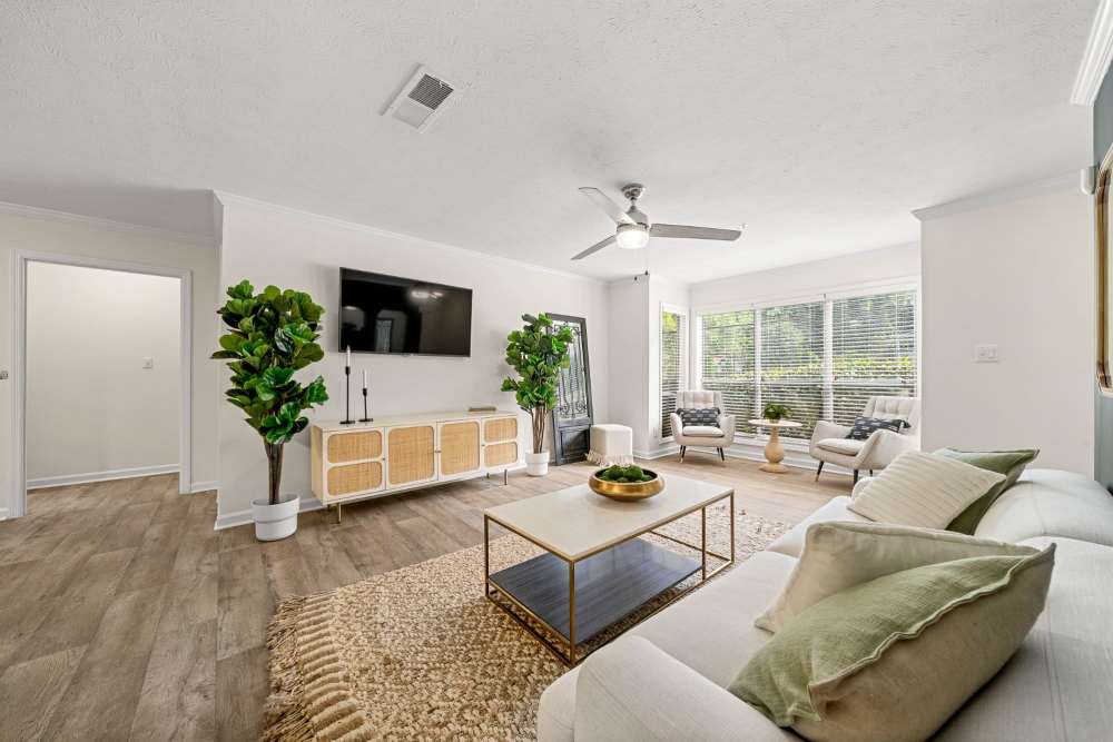 LIving room with modern details at The Groves in Port Orange, Florida
