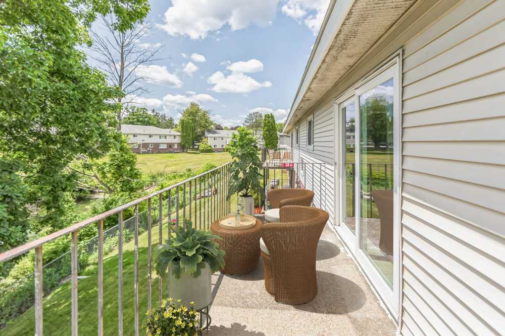 patio with a view at Lake Shore Park Apartments in Watervliet, New York