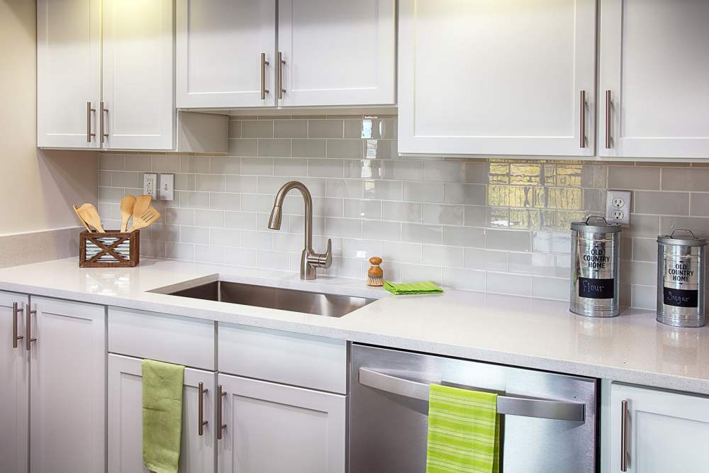 Kitchen with stainless steel appliances at The Greens at Van de Water in Loveland, Colorado