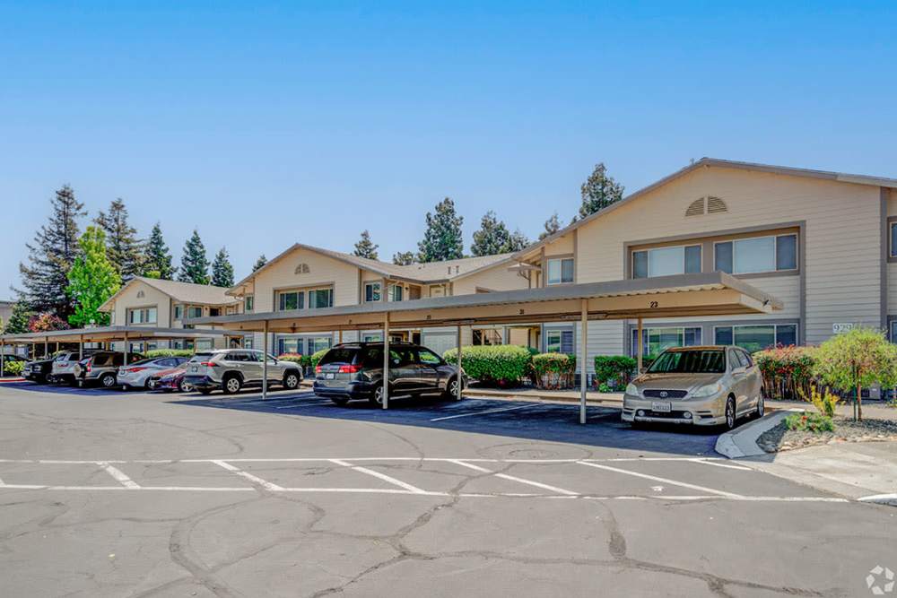exterior with parking at Canyon Manor in American Canyon, California