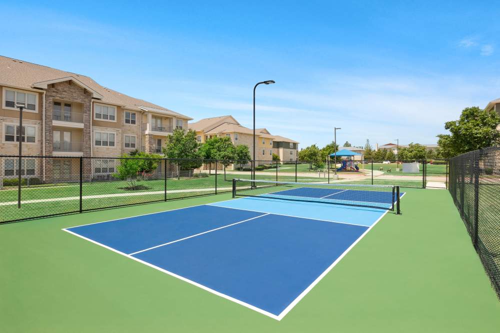 Lighted Pickleball Court at Estates of Richardson in Richardson, Texas