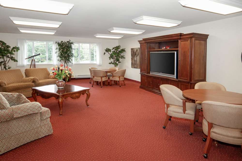 Tv in a lounge space at Dogwood Terrace in Henrico, Virginia