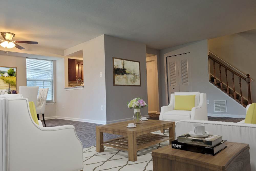 Model home with white walls at Montgomery Club in Gaithersburg, Maryland