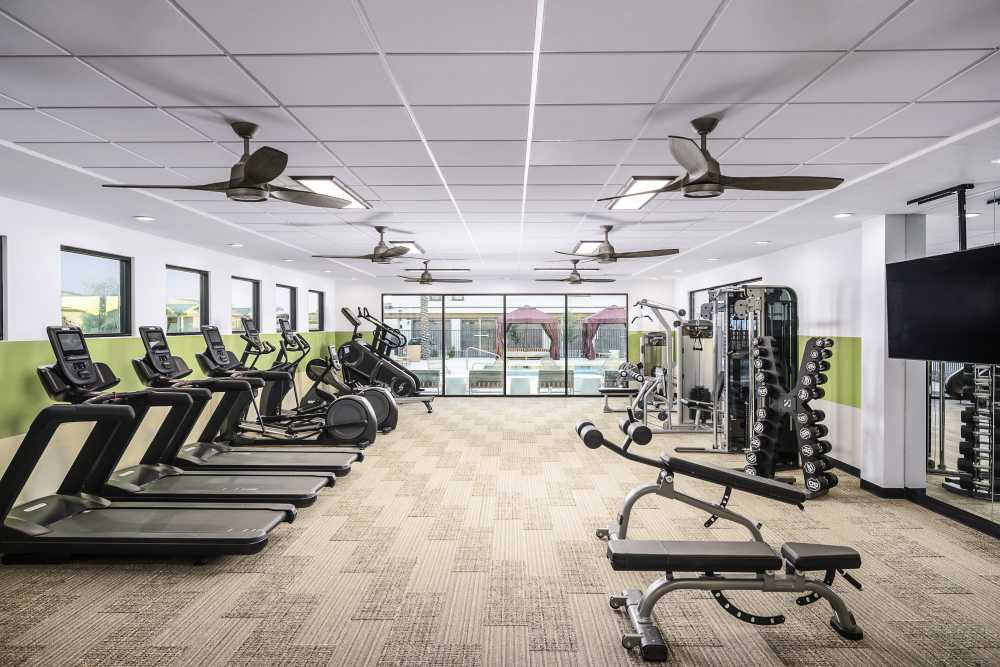 Fitness center amenities at Sanctuary at South Mountain in Phoenix, Arizona