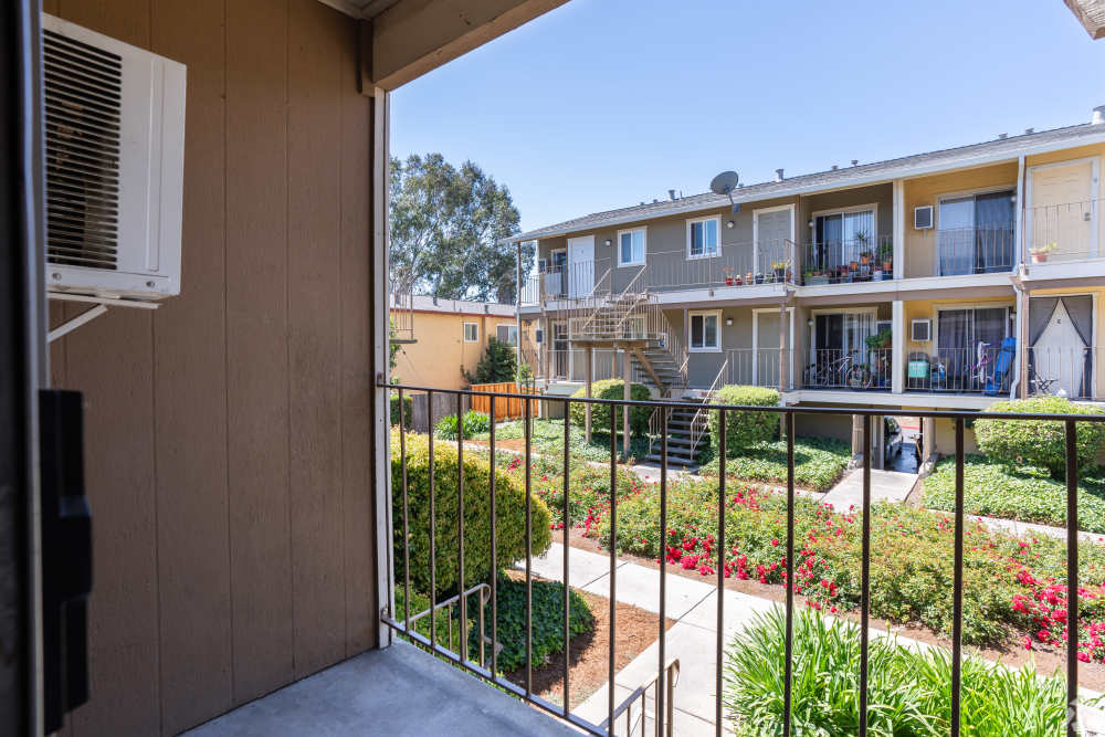 balcony at Alderwood Park Apartments in Livermore, California