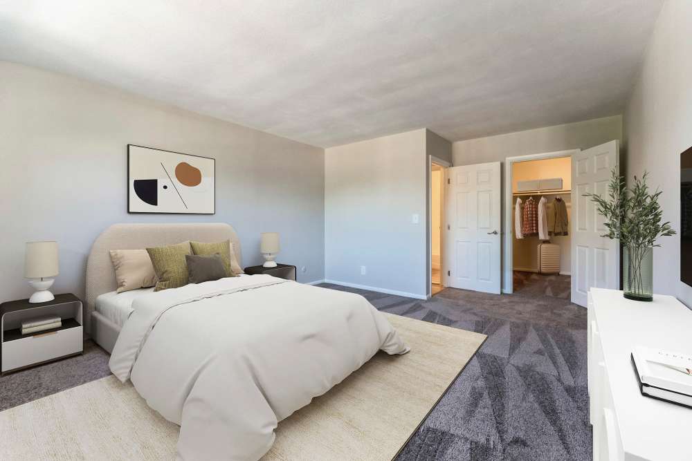 Bedroom at Eagle Rock Apartments at Framingham memory care in Framingham, Massachusetts