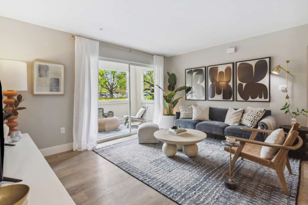 Model living room with large amounts of natural light at Avery at Moorpark in Moorpark, California