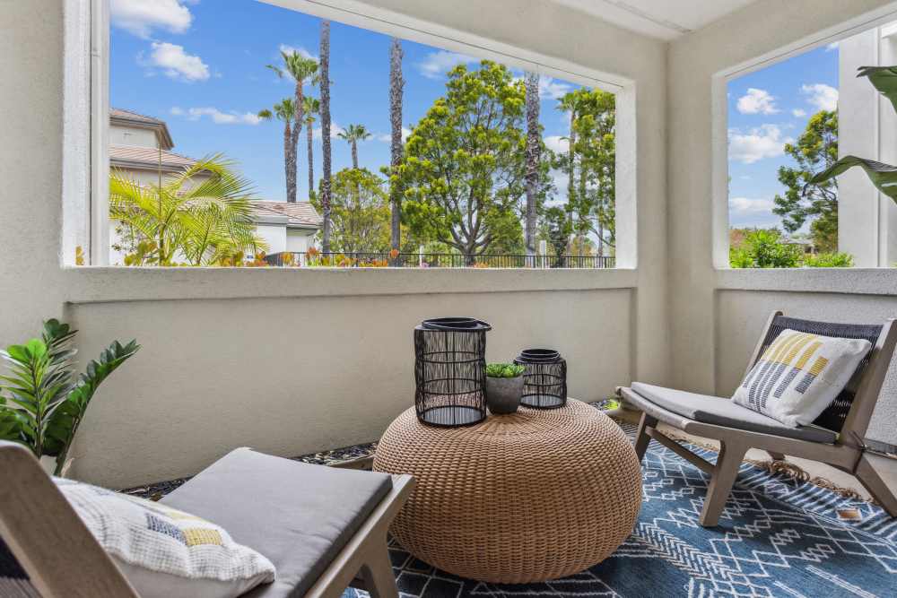 Private patio in an updated apartment home at Avery at Moorpark in Moorpark, California