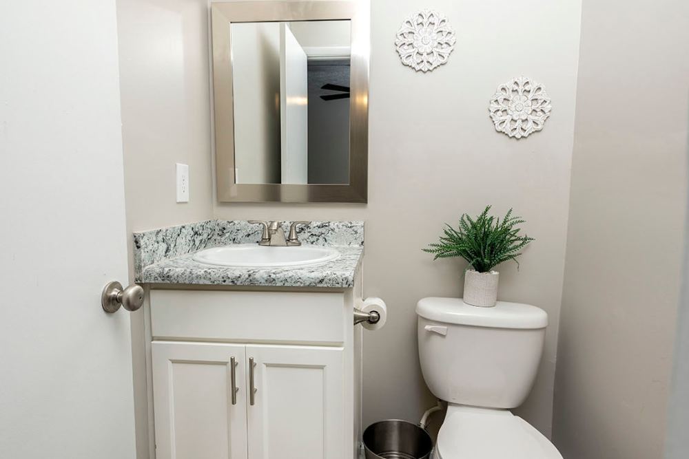 A half bath in a model home at Cross Creek in Columbus, Georgia