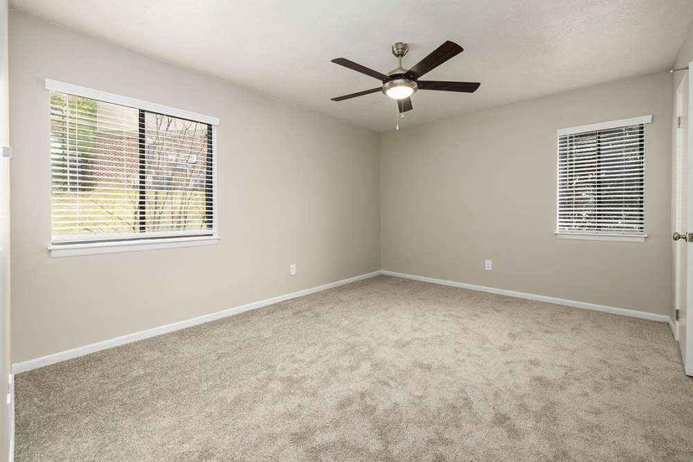 Unfurnished bedroom space in a model home at Cross Creek in Columbus, Georgia