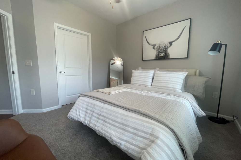 Bedroom in a model home at Thomaston Crossing in Macon, Georgia