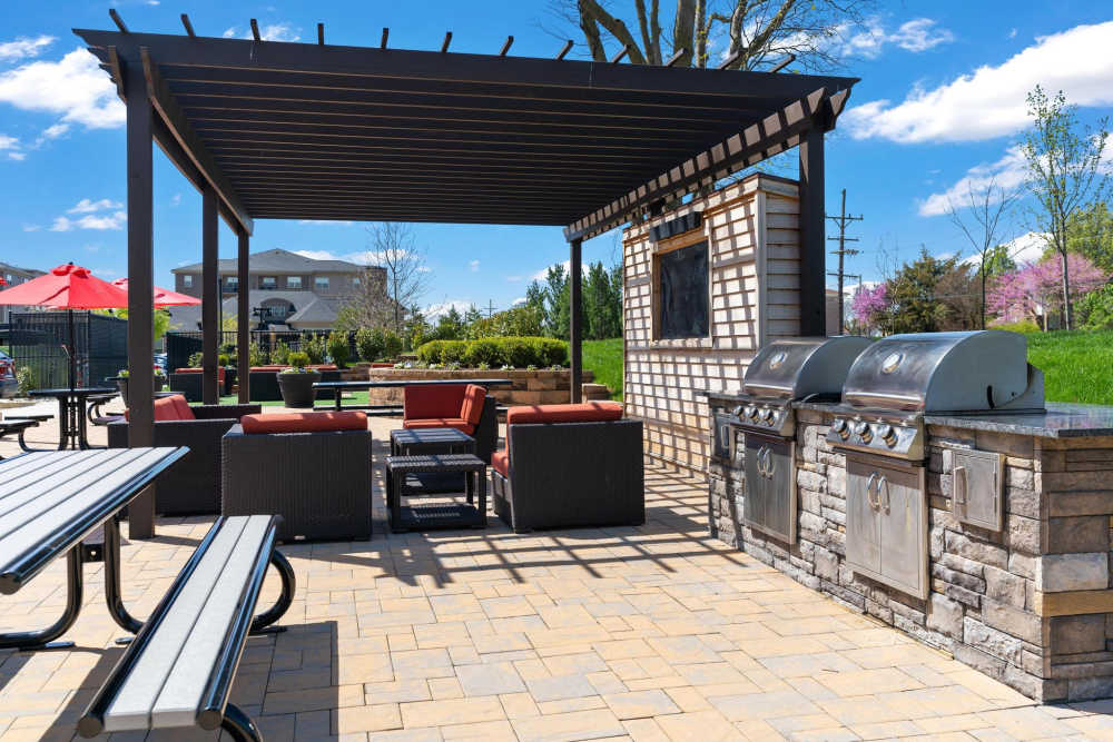 Outdoor BBQ area at East of Market in Frederick, Maryland