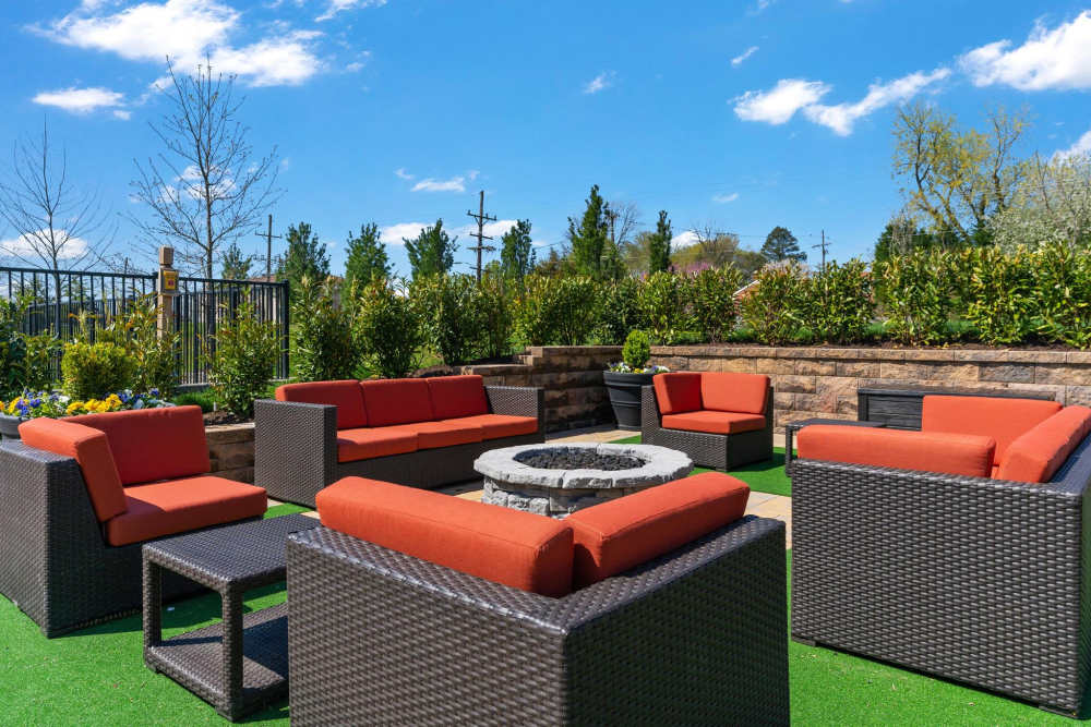 Outdoor couches at East of Market in Frederick, Maryland