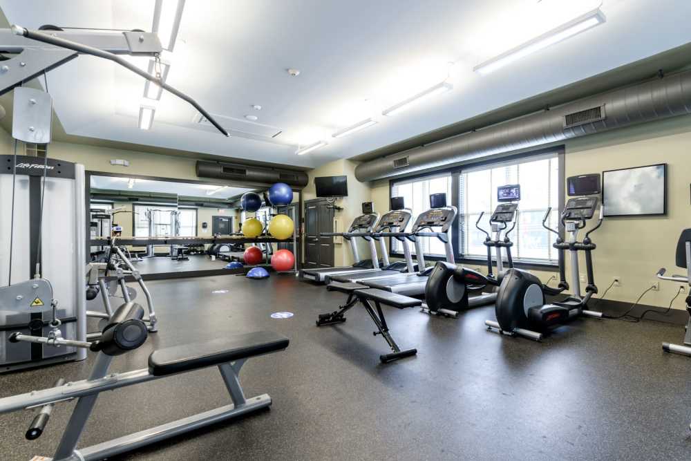 Fitness center at East of Market in Frederick, Maryland