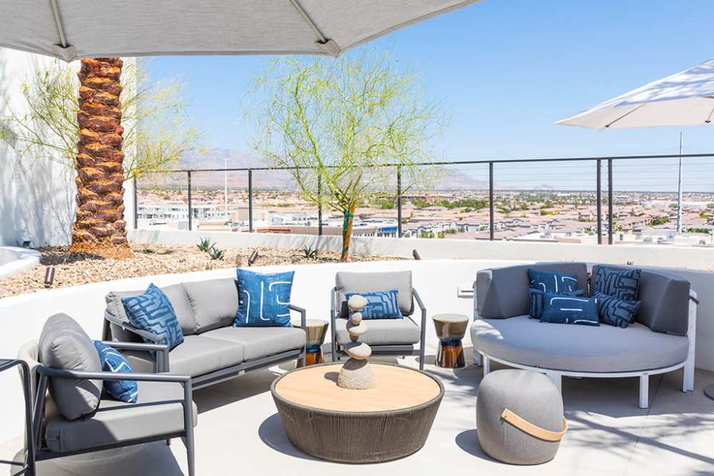 Lounge and socialize in our roof deck at The Ellison in Las Vegas, Nevada