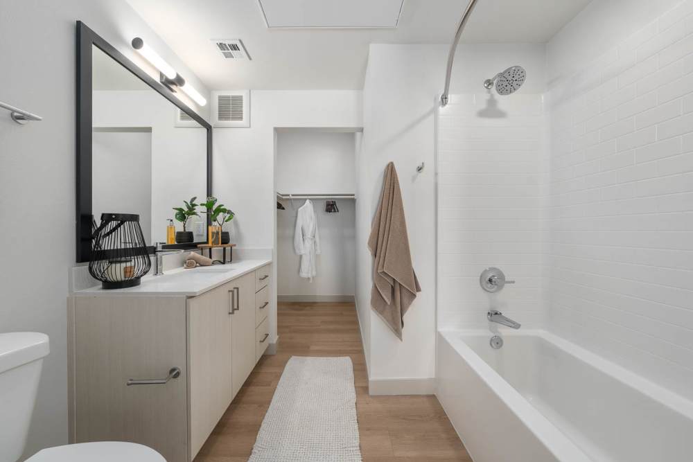 Upgraded bathroom finishes at Quintana at Cooley Station in Gilbert, Arizona
