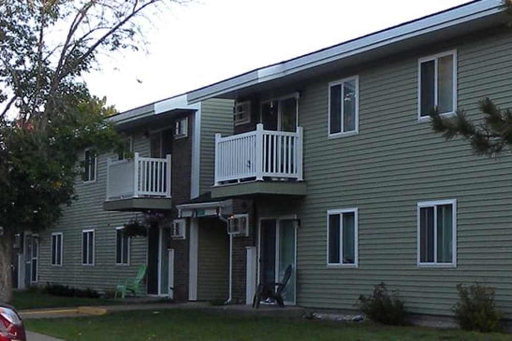 Exterior of the building at Copper Hills Apartments in Houghton, Michigan,