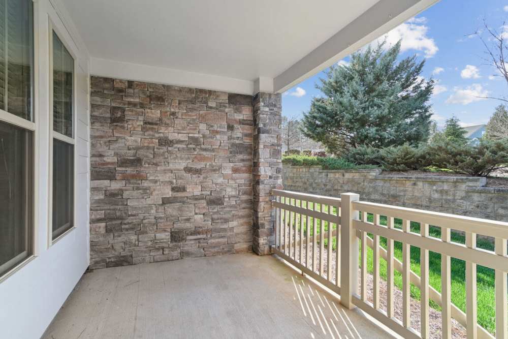 Private patio at The Apartments at Brayden in Fort Mill, South Carolina