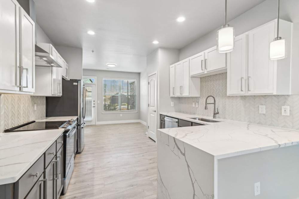 Beautiful counter at The Apartments at Brayden in Fort Mill, South Carolina