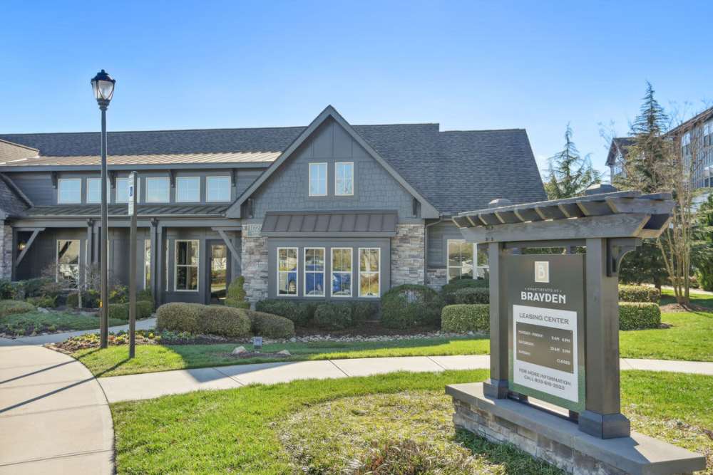 Welcome building at The Apartments at Brayden in Fort Mill, South Carolina