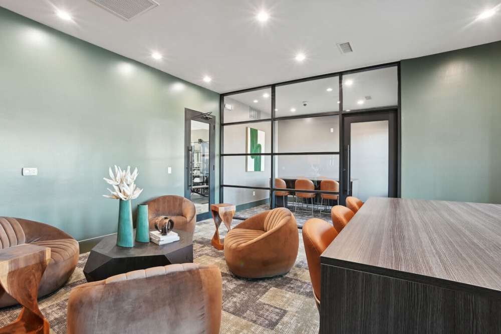 Clubhouse seating at The Apartments at Brayden in Fort Mill, South Carolina