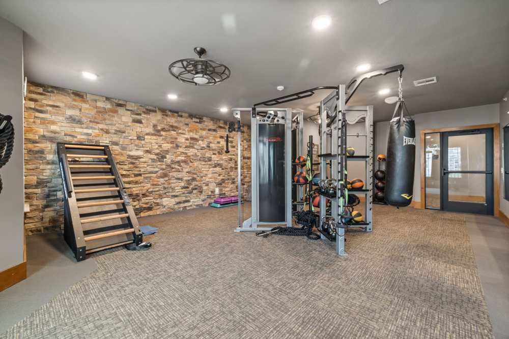Closer shot of the gym in Caliber at Hyland Village in Westminster, Colorado