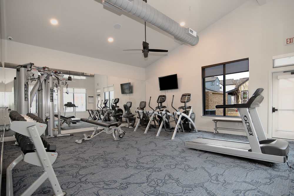 Fitness center at parcHAUS AT CELINA PARKWAY in Celina, Texas