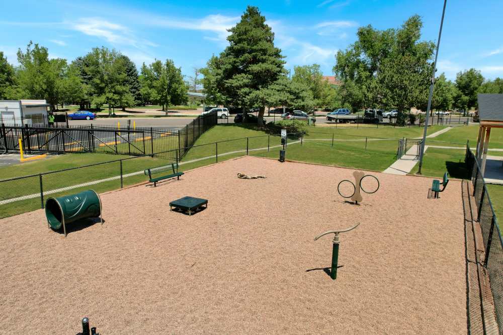 The bark park at Ascent at Lowry in Denver, Colorado