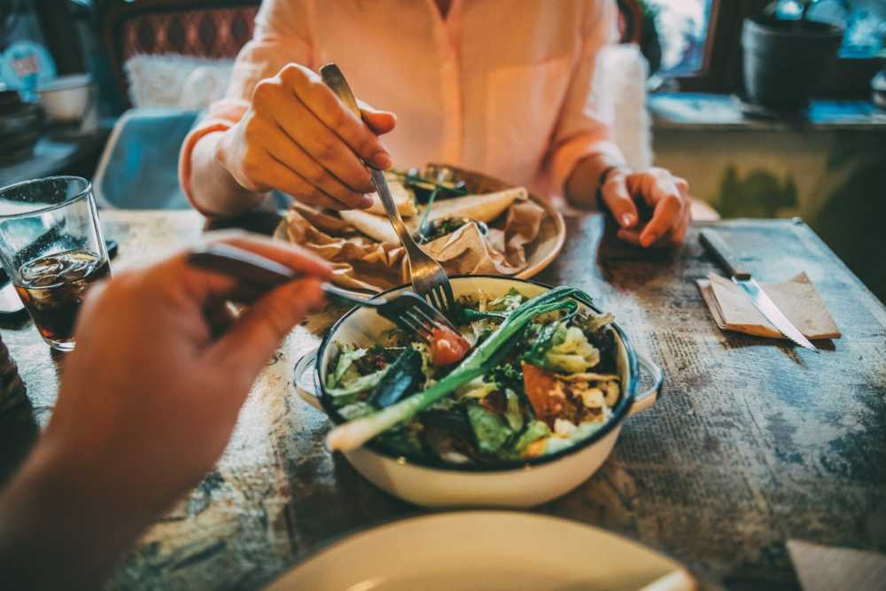 Residents eating at a restaurant near Cross Creek in Columbus, Georgia