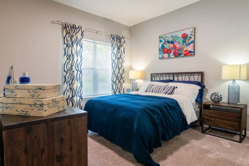 Bedroom at Cornerstone Apartments in Independence, Missouri. 