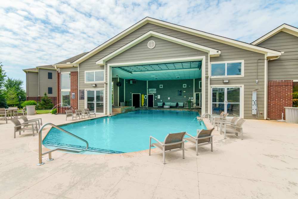 Community pool at Cornerstone Apartments in Independence, Missouri. 